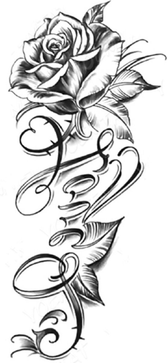 Tattoos - Zwart Wit Tattoo - Tijdelijke & Waterbestendig Tattoo - Ontwerp Tattoo - Arm & Lichaam Tattoo - Vrouwen Tattoo - Nep Tattoo - Tatoeage & Tatoeages - Tatoeages volwassenen | Love Rose